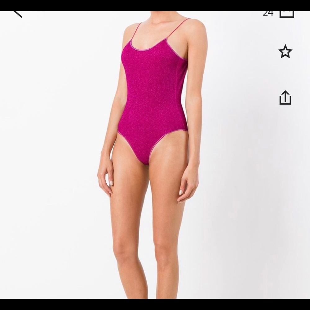 OSÉREE luminere glitter swimsuit in fuchsia